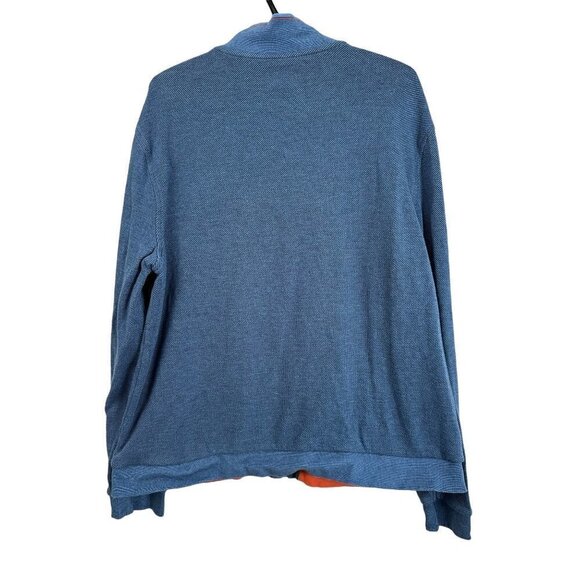 Jos A Banks, tailored fit blue zip up jacket, orange inside, size XL - Picture 5 of 7